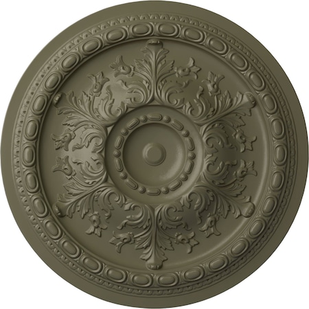 Ekena Millwork Oslo Ceiling Medallion (Fits Canopies up to 7 5/8"), Hand-Painted Spartan Stone, 38 3/8"OD x 2 7/8"P CM38OSSSF